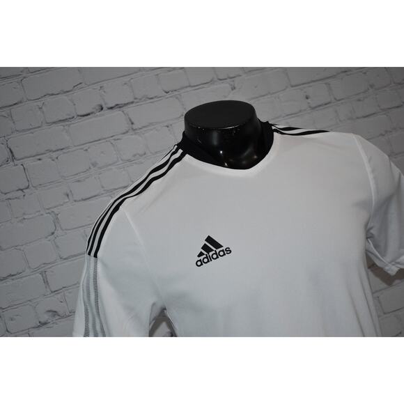 Adidas Gym Shirt Jersey Mens Size Medium Soccer PrimeGreen Polyester Performance - Picture 6 of 6